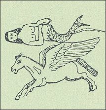 Pegasus fra babyloniske himmeltegn efter Jorns bog Guldhorn og lykkehjul