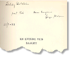 Jørgen Nielsens dedikation til redaktør på Gyldendal, Ludvig Holstein